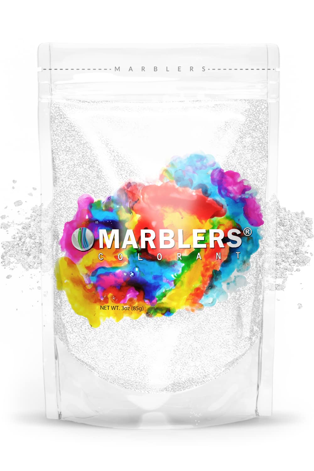 MARBLERS White Mica Powder [Luna Pearl] 3oz (85g) | Cosmetic Grade | Epoxy Resin Pigment | Dye | Non-Toxic, Vegan, Cruelty-Free | Lip Gloss, Nails, Body Butter | Bath Bomb, Candle & Soap Making