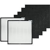 PUREBURG AK46000 Replacement Filter Set Compatible with Oreck Air Response Small WK16000 Air Purifier Type B1,2-Pack H13 HEPA + Activated Carbon Pre-Filters Air Clean Dust