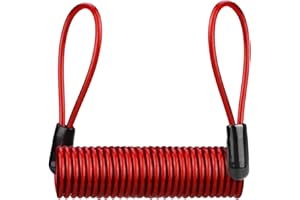 BELOWSYALER Motorcycle Disc Lock Spring Reminder,Motorcycle Reminder Cable Disc Lock Cable Anti-Theft Spring Wire Rope Motorcycle Bike Scooter Disc Lock Security Cable
