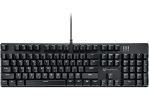 Merdia Mechanical Keyboard Gaming Keyboard | Red Switch, White Backlit Keyboard | 104 Keys US Layout | Wired Gaming Keyboard 