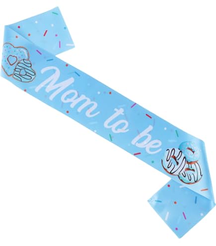 Wonmelody Donut Babyparty-Deko – Hintergrundbanner 3,28x4,92 Fuß, Blaugrün, Mit Donuts & Windeln