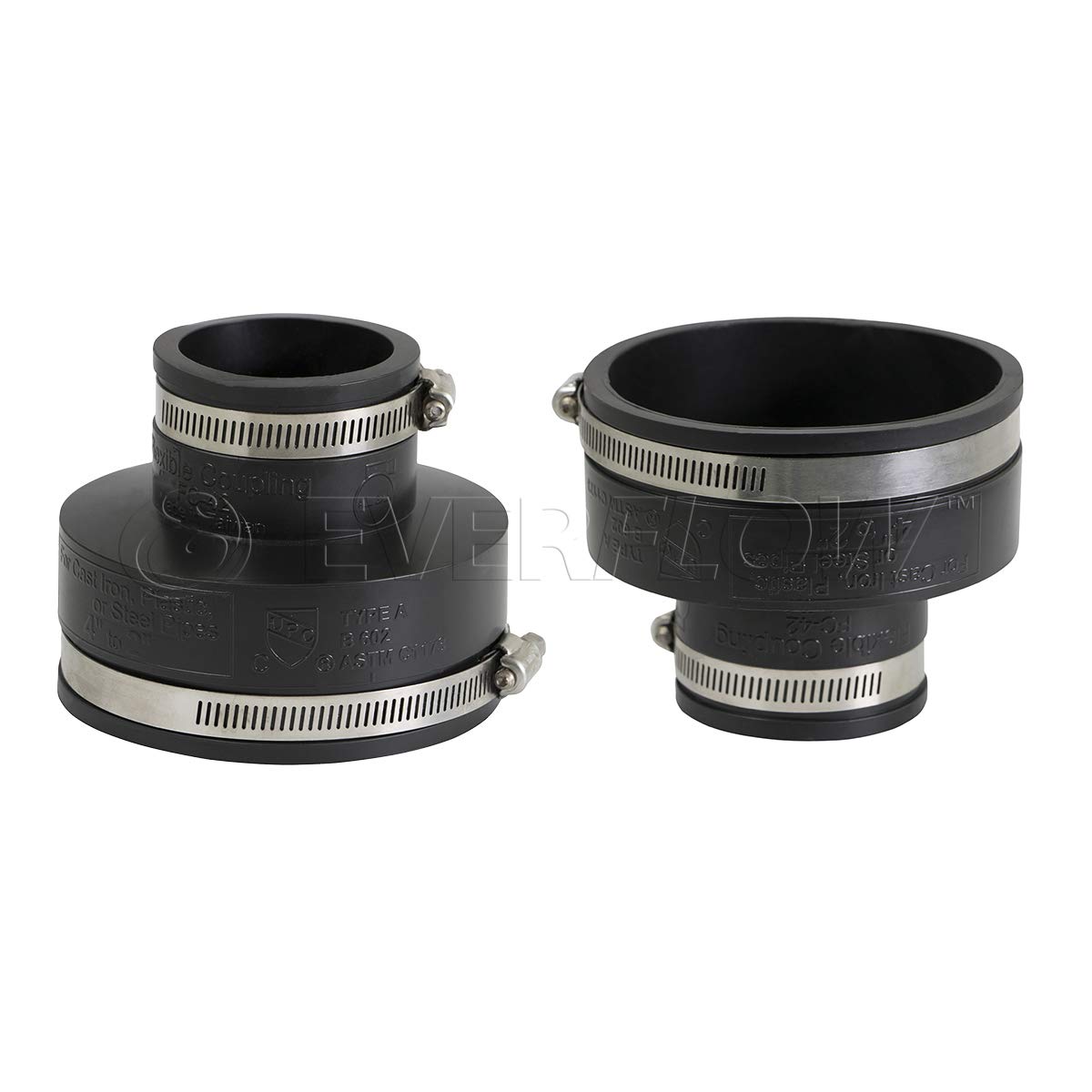 EVERCONNECT 4840 Flexible Pvc Reducing Rubber Coupling with Stainless