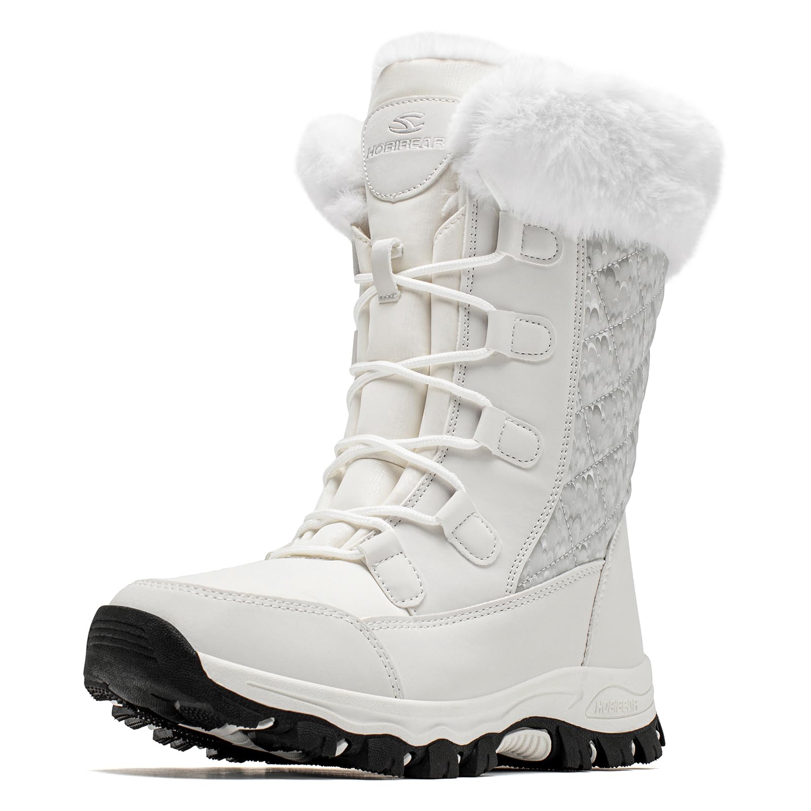 Photo 1 of HOBIBEAR Women's Winter Snow Boots Waterproof Lightweight Warm Faux Fur Lined Mid-Calf Booties?White Size 7 Women