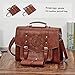 SOSATCHEL Women Briefcase Laptop Messenger Shoulder Bag PU Leather Handbag Fit 15.6 Inch Notebook, Brown