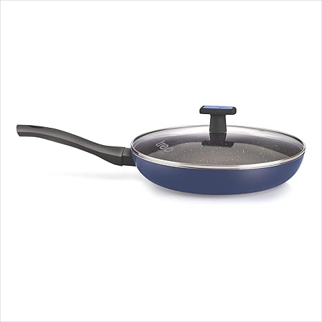 Treo by Milton Granito Induction Fry Pan with Lid, 26 cm, Blue