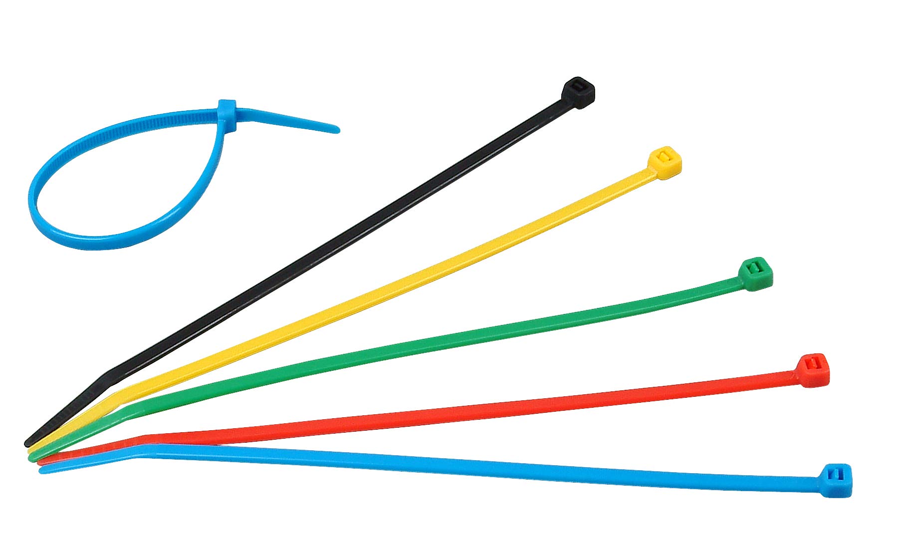 Kopp 324603091 Cable Tie 200 x 4.6 mm, 50 Pieces - 10 x Each Blue/Red/Yellow/Green/Black