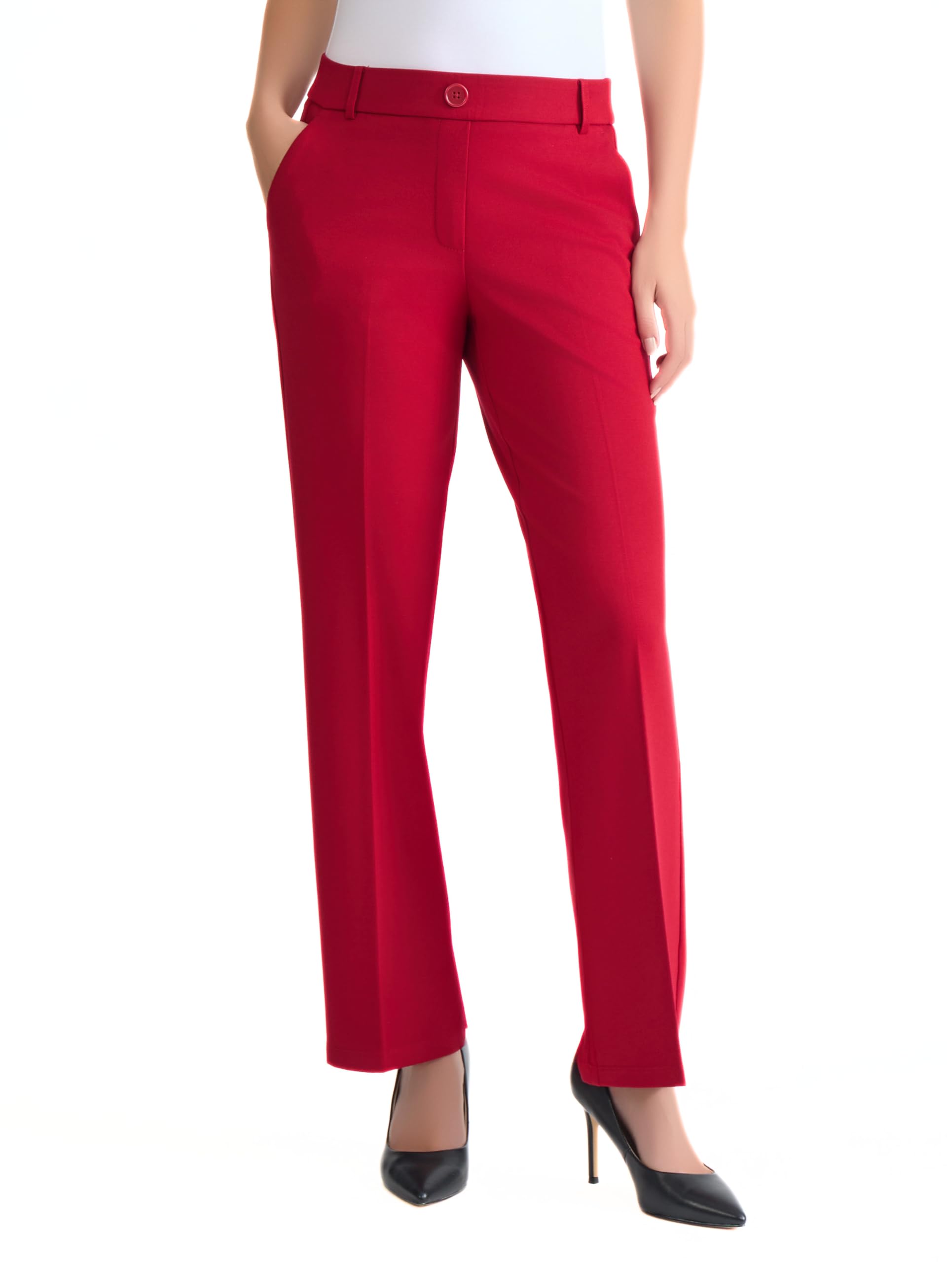 Kasper Women’s Pull-On Stretch Compression Straight-Leg Pant