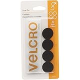 VELCRO Brand - Sew On Fasteners - 3/4" Coin, 4 Sets - Black