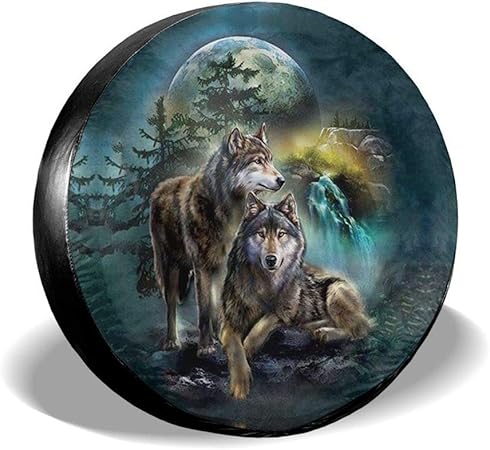 Foruidea 3d Printed Wolf Spare Tire Cover Waterproof Dust Proof Uv Sun Wheel Tire Cover Fit For Jeep Trailer Rv Suv And Many Vehicle 17 Inch Garden Outdoor Amazon Com