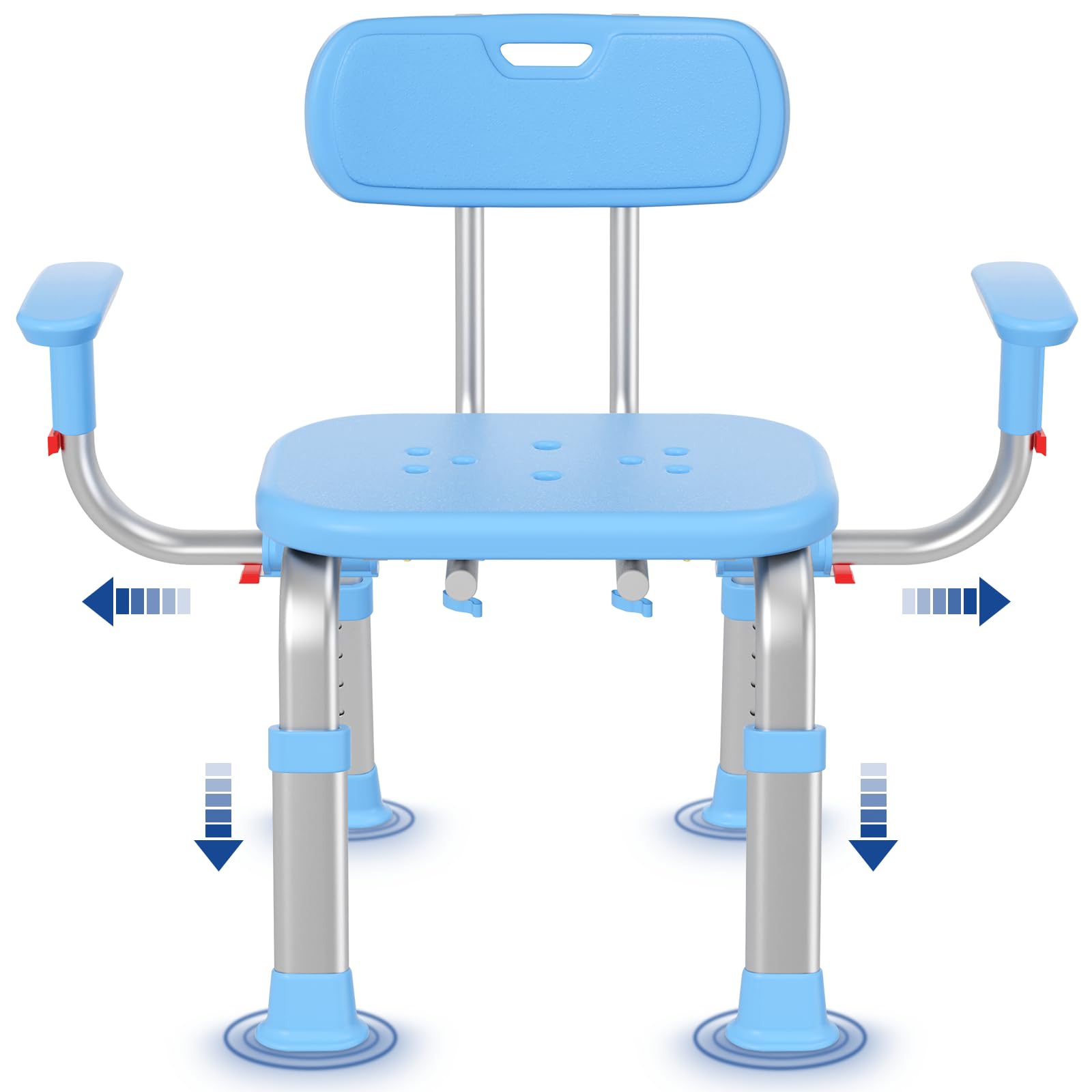 Photo 1 of KingPavonini Shower Chair for Inside Shower with Arms and Back, Height & Width Adjustable Heavy Duty Shower Seat for Inside Tub(550 lb), Shower Chair for Elderly and Disabled