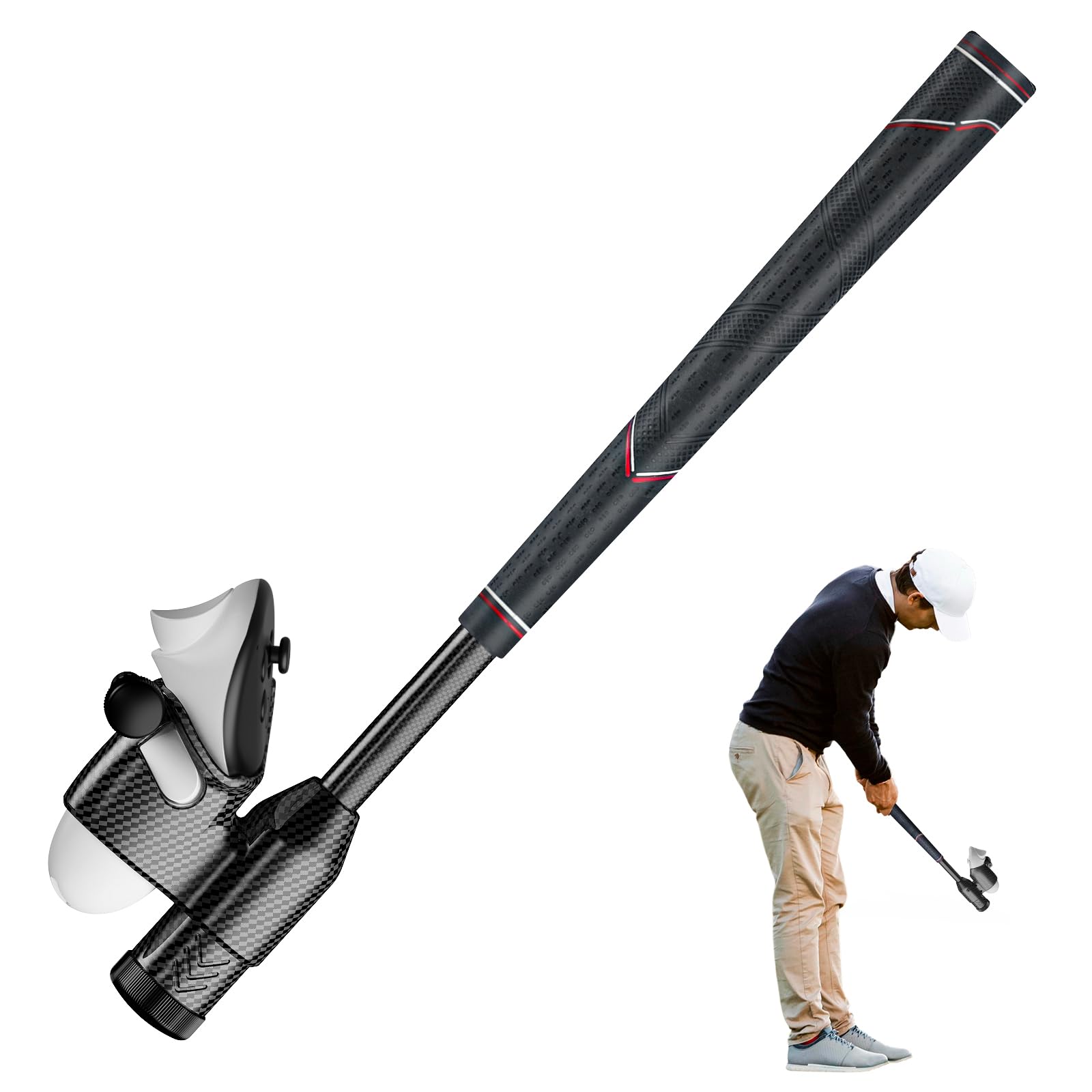 Photo 1 of HackFission VR Golf Club Attachment Compatible with Meta Quest 3/3S, Golf Simulator with Double Lock, Non-Slip Grip, Precision Tracking & Adjustable Weight, VR Accessories for Right Controller