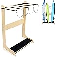 Briwooody Freestanding Surfboard Rack Vertical Surfboard Storage Rack Skateboard Surfboard Stand Holder Indoor Surfboard Storage for Wakeboard Shortboard Longboard Display