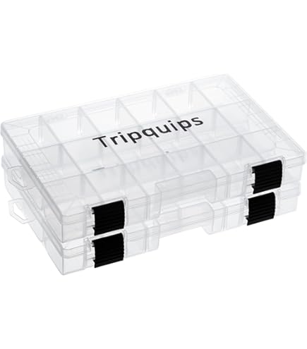 Waterproof Tackle Box SLYNSHome ,15 Compartments Plastic Storage