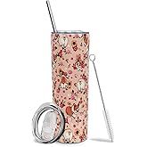 Baiheyi Corgi Tumbler - Gifts for Dog Lovers - Dog Gift - Dog Lovers Gifts for Women - Corgi Travel Coffee Mugs for Hot and Cold Drinks - With Straw and Lid 20 OZ