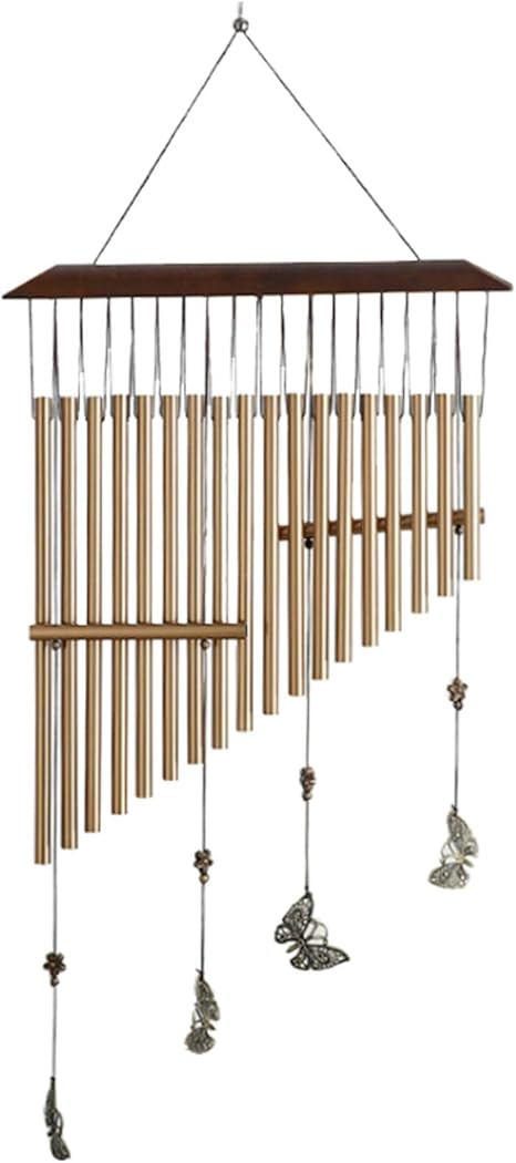 Amazon 和風 金属 ウィンドチャイム レトロラッキー 中国風水風鈴 18金属管 無垢材 風鈴ペンダント バルコニーガーデンルーム芝生ヤードパティオホーム A 30 75cm 置物 オブジェ オンライン通販