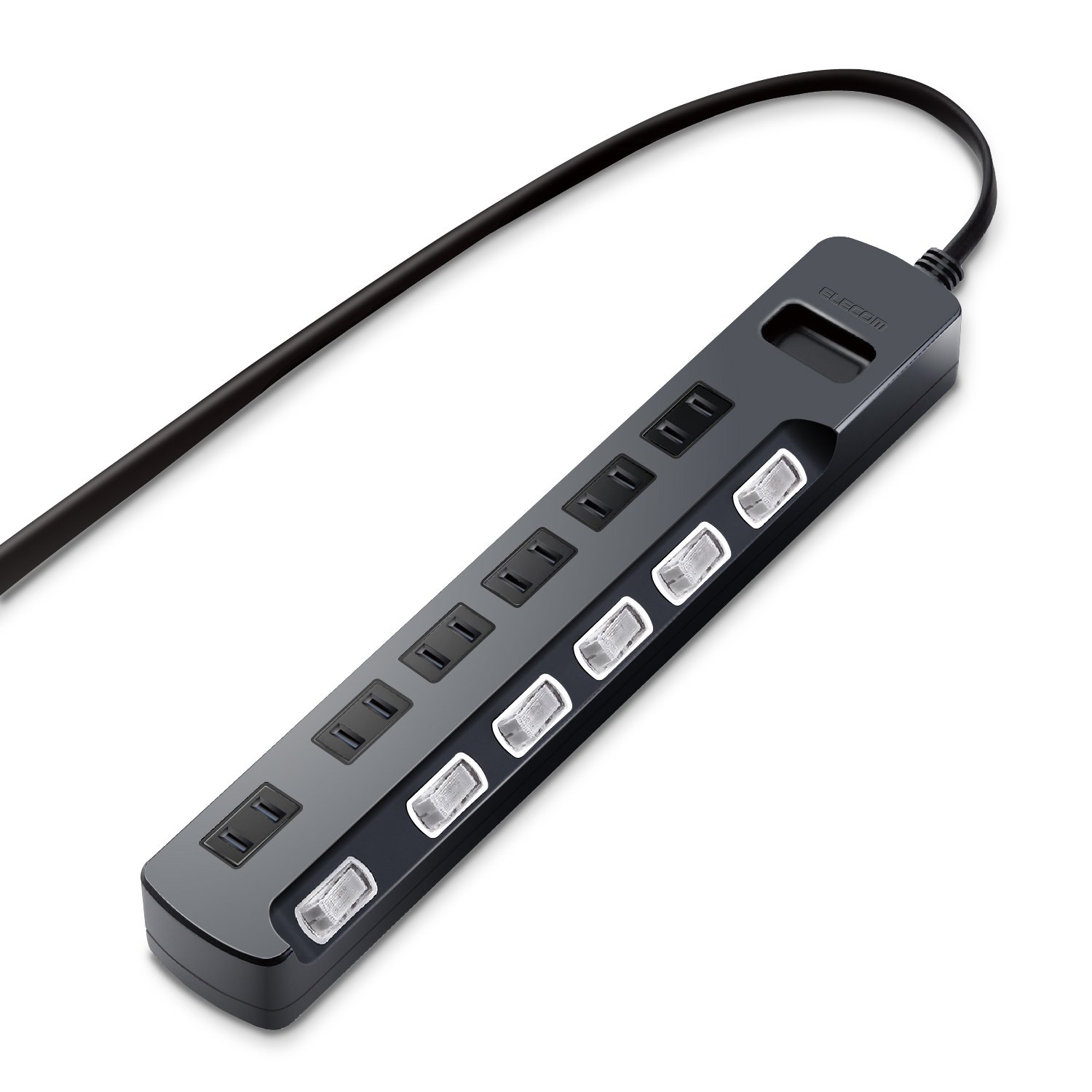 ELECOM AVT-K6A-2650BK TV用ほこり防止シャッター付雷ガードタップ 6個口 5m ブラック エレコムの商品画像