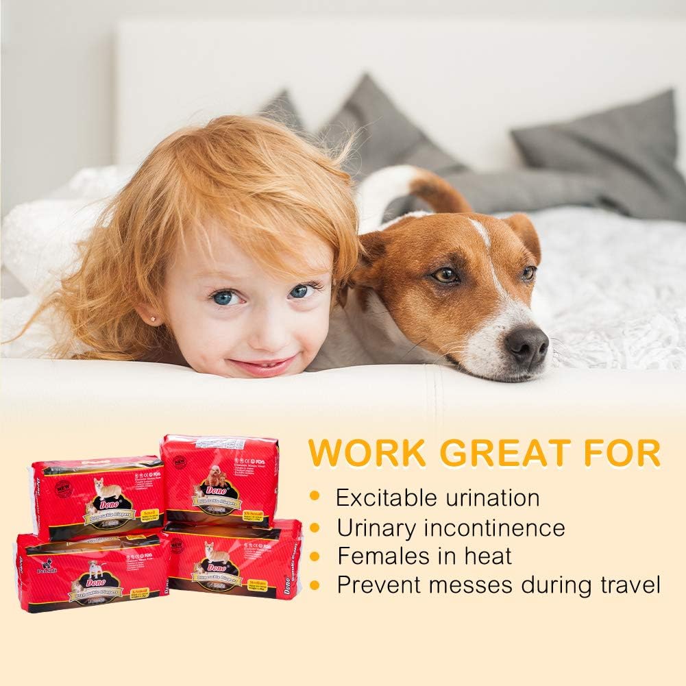 Dono Dog Nappies for Female Dogs - Cat Diapers, 20 pcs, Super Absorbent Dog Sanitary Pants XXS, pink, XXS-20pcs (18-30cm) - Image 5