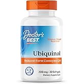 Doctors Best Ubiquinol, Reduced-Form Coenzyme Q1, 200 mg, Non-GMO, Gluten Free, Soy Free 30 Softgels