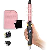 Ukliss Mini Curling Iron for Short Hair, Mini Curling Iron with UK/EU Plug Adapter & Heat Mat, Small Hair Curler, Dual Voltage Fast Heat for Loose Waves & Natural Curls (Black, 3/4 inch)