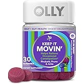 OLLY Keep it Moving Constipation Relief, Rhubarb, Prunes, Amla - Plum Berry Flavor - 30ct