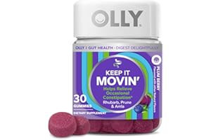 OLLY Keep it Moving Constipation Relief, Rhubarb, Prunes, Amla - Plum Berry Flavor - 30ct