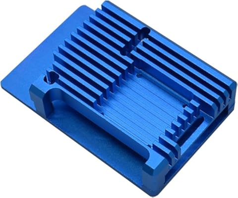 Wivarra para Raspberry Pi 4 4B Kit CNC Funda Protectora de Aluminio con Disipador TéRmico Ventilador Dual para Raspberry Pi 4 Modelo B (Azul)