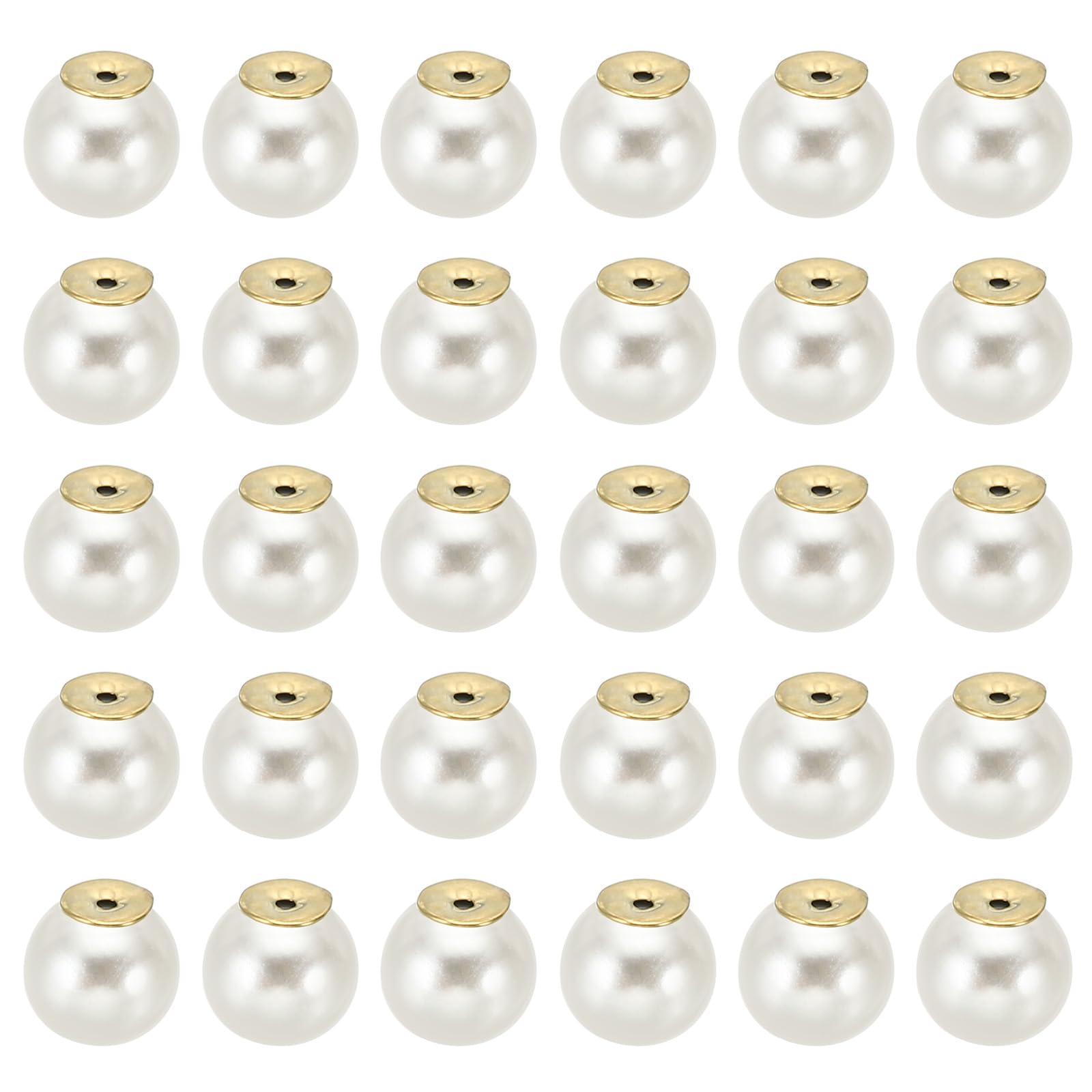 PATIKIL 12mm Backs, 100 Pcs Pearl Backs Replacements Backing Locking Supports Large Faux Pearl Charm for Studs Heavy Ears Ear Lifting Making, Golden Beige