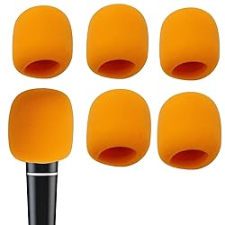 6 PCS Orange Thicken Ball-Type Sponge Foam Mic