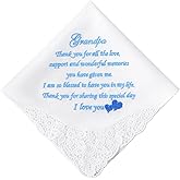 PACGOTH Wedding Handkerchiefs Mother Father of the Bride Gifts, Something Blue Embroidered Hankies Gifts On Wedding Day