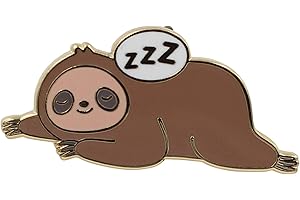 REAL SIC Coffee Sloth, Time For Coffee Enamel Pin - Sleepy Lapel Pin for Jackets, Backpacks, Hats, Tops and Bags