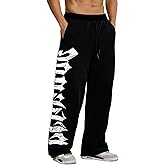 BRLETNNR Men's Graphic Baggy Sweatpants Men Gym Pants Stretchy Casual Athletic Joggers with Pockets for Workout Training