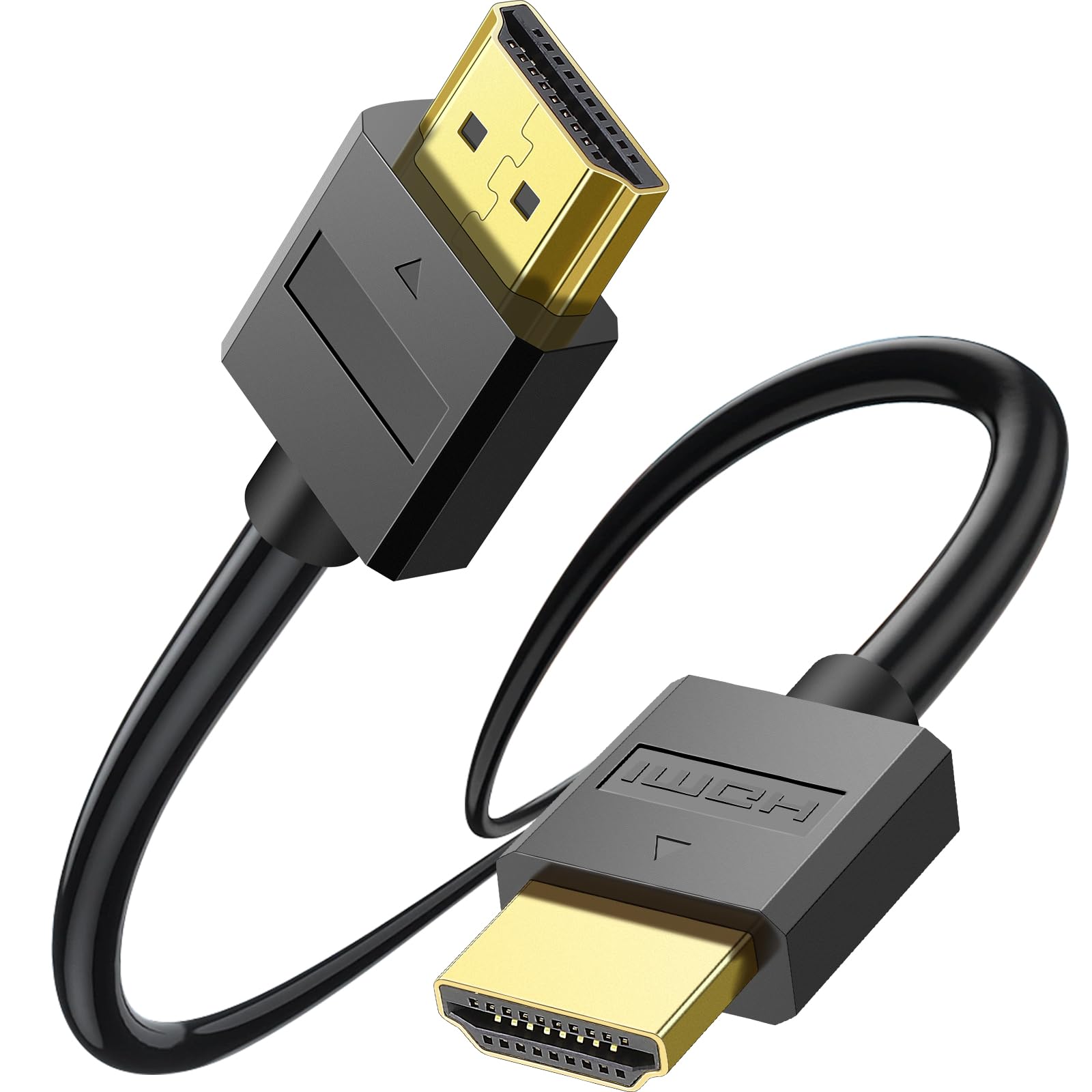 SAISN HDMI to HDMI Cable 0.5M, 4K HDMI Male to Male Lead Cord 4K@30Hz High Speed Ultra Slim HDMI Video Cable for HDTV, Monitor, DVD, Xbox