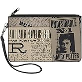 Buckle-Down Buckle-Down Zip Wallet Harry Potter Large Accessory, Harry Potter, 8" x 5"