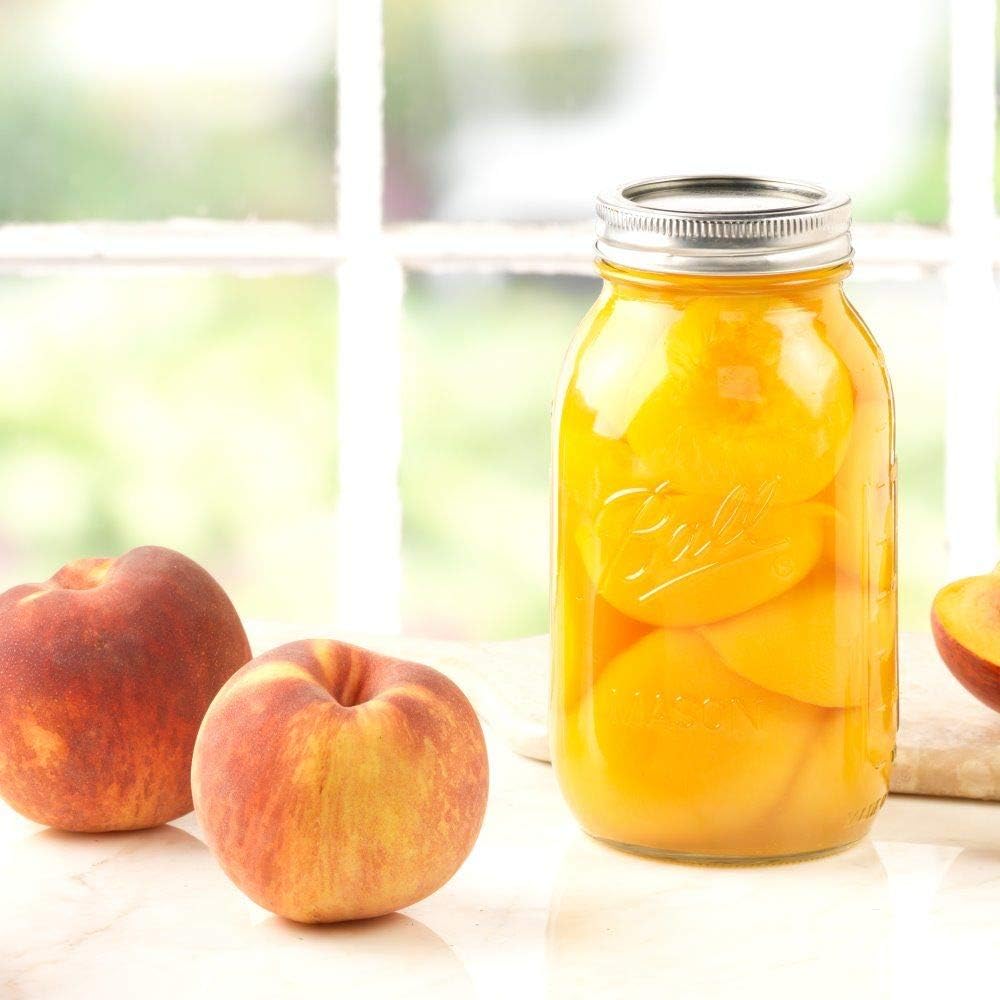 Ball Regular Mouth 32-Ounces Mason Jar with Lids and Bands (2-Units), Pack Of 2, Clear: Kitchen & Dining