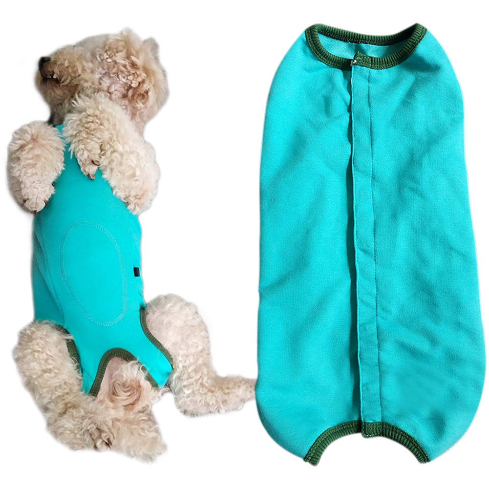 Dog’s Recovery Suit Post Surgery Shirt for Puppy, Wound Protective Clothes for Little Animals(Blue-s)