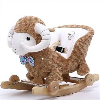 Rocking Horse Bascule Enfant Cheval Bascule Cheval A Bascule En Peluche Cheval A Bascule En Bois De 5 Mois A 4 Ans B Amazon Fr Cuisine Maison