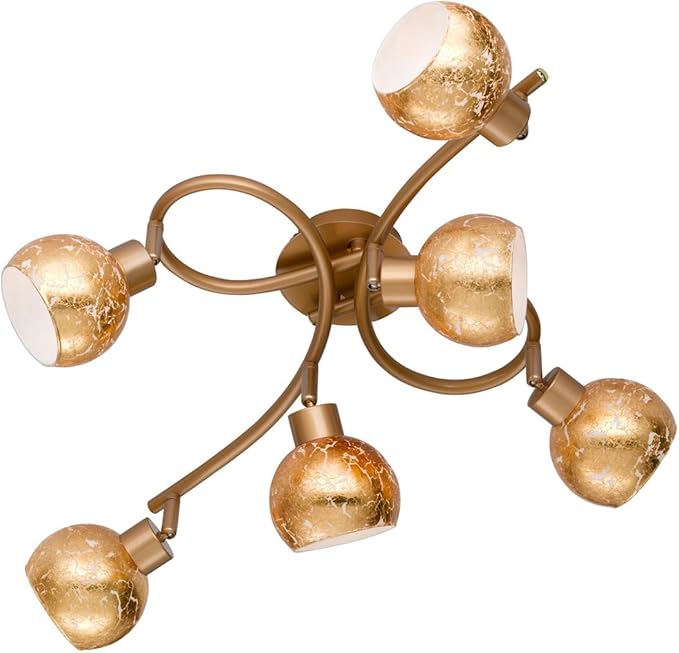 6 Flammiger Deckenstrahler Fara Mit Led Leuchtmittel Goldfarbig Spots Schwenkbar G9 Fassung Wofi Amazon De Beleuchtung