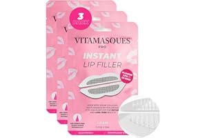 VITAMASQUES Instant Lip Filler Mask for Plumped Lips in 30 Mins with Vegan Collagen & Hyaluronic Acid - 3 Pack Korean Lip Mask Patches with 400 Dissolving Micro-Darts Tech for Instant & Long-Lasting Results
