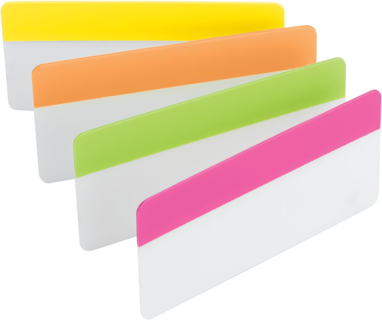 Post-it Tabs, 3 in, Solid, Assorted Bright Colors, Durable, Writable, Repositionable, Sticks Securely, Removes Cleanly, 6 Tabs/Color, 4 Colors, 24 Tabs/Pack, (686-PLOY3IN) : Color Coding Labels : Office Products