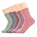 Ueither Womens 5 Pairs Vintage Style Thick Knitting Wool Warm Winter Fall Crew Socks (Shoe Size:6-10)