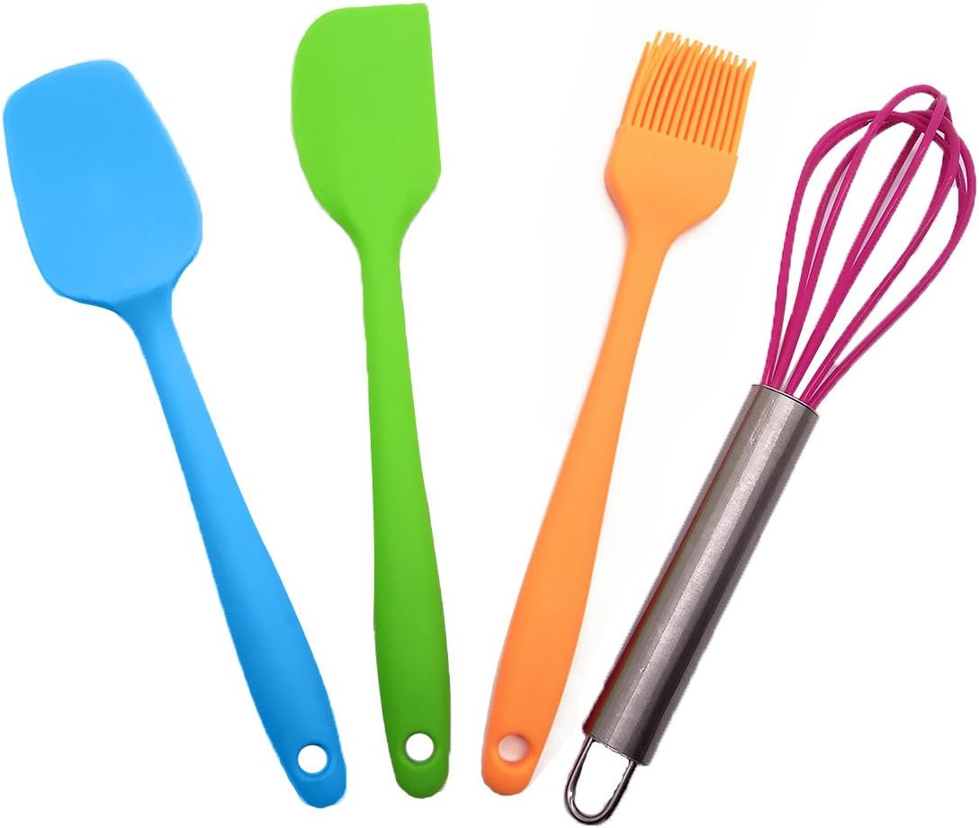 SET OF FOUR MULTI COLORED KITCHEN UTENSILS