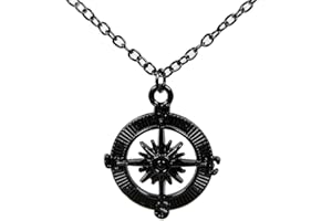 Nautical Compass Black Necklace