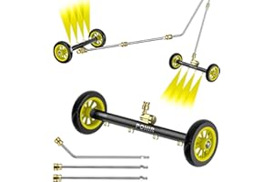 POHIR Undercarriage Pressure Washer Attachment Pro Max 16", Surface Cleaner Water Broom with 3pcs Extension Wand and Quick Connect Pivot Coupler 4000psi, 2 in 1 Underbody Car Washer