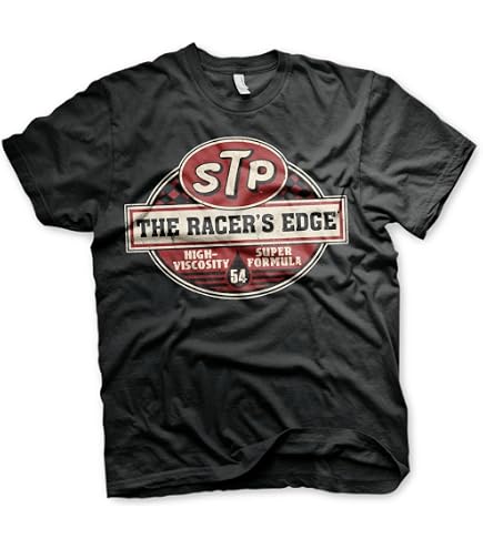 STP Officially Licensed Vintage Racing Mens T-Shirt (Black), Small