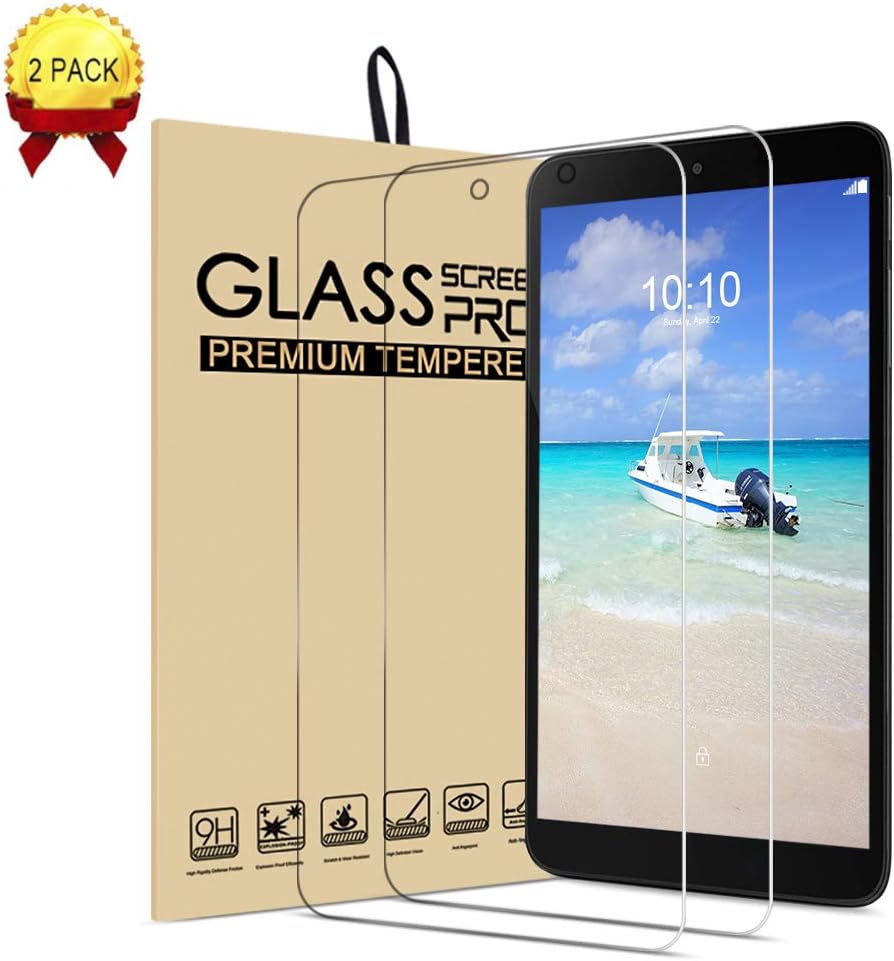 for Alcatel 3t 8.0 tab Glass Screen Protector,[Case Friendly](0.01inch 9H) Anti-Scratch,Clear Tempered Protector Film Shield Guard for Alcatel 3t 8.0 inch Tablet (2018)
