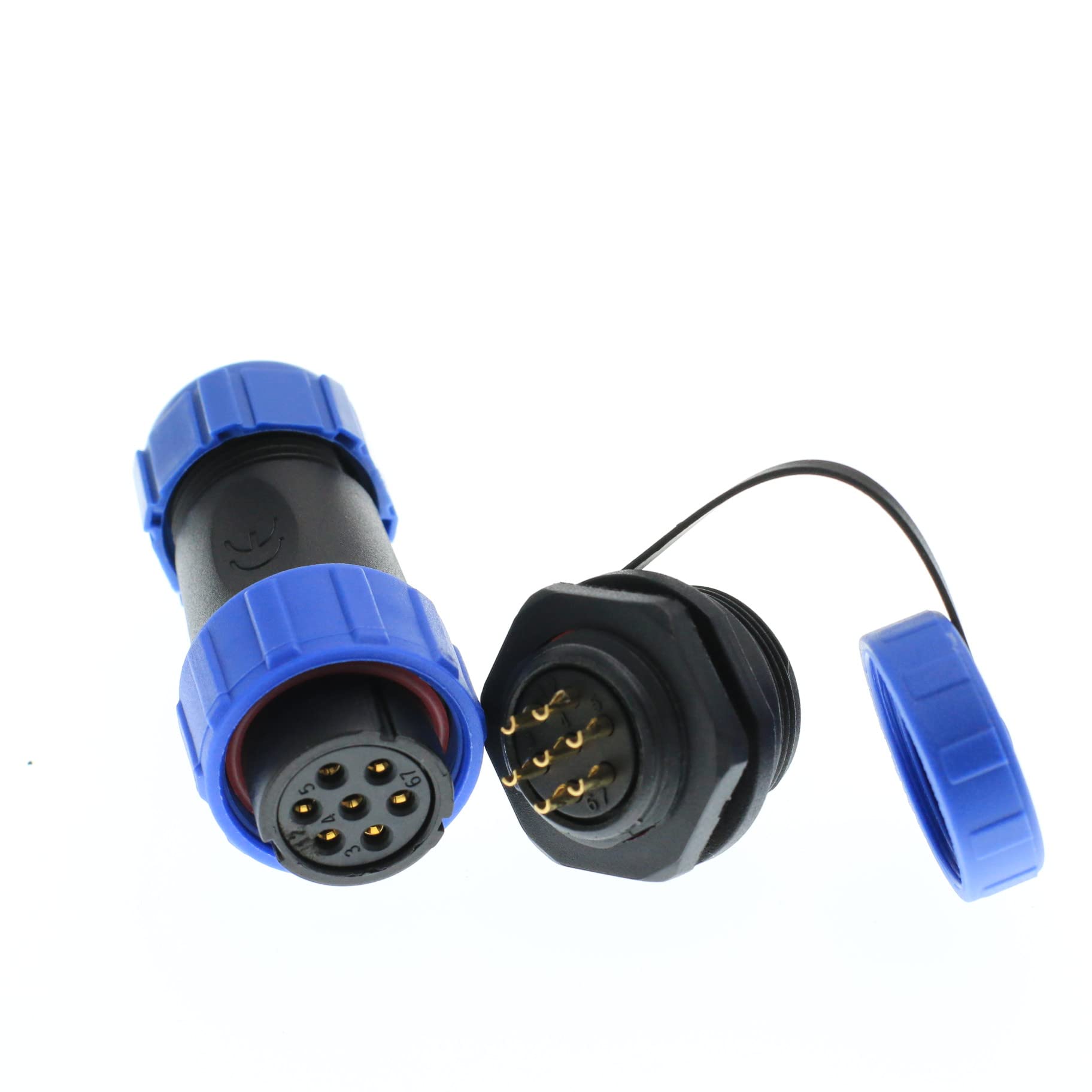 ZBLZGP HE21 7 Pin Connector 15A 8-12mm Cable IP68 Waterproof Connector Plug Female Socket Male Aviation Circular Industrial Panel Mount