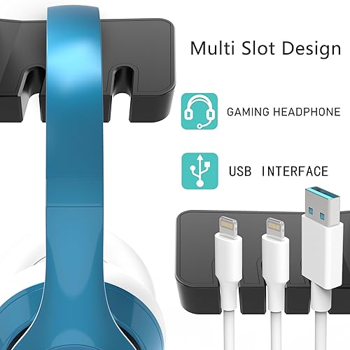 COZOO Headphone Stand with USB Charger Under Desk Headset Holder