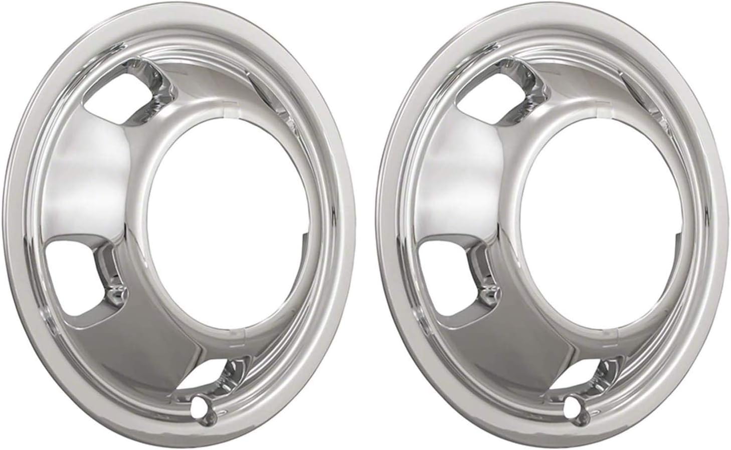 2 New Chrome 17" inch Front Wheel Skins Simulators Hubcaps
