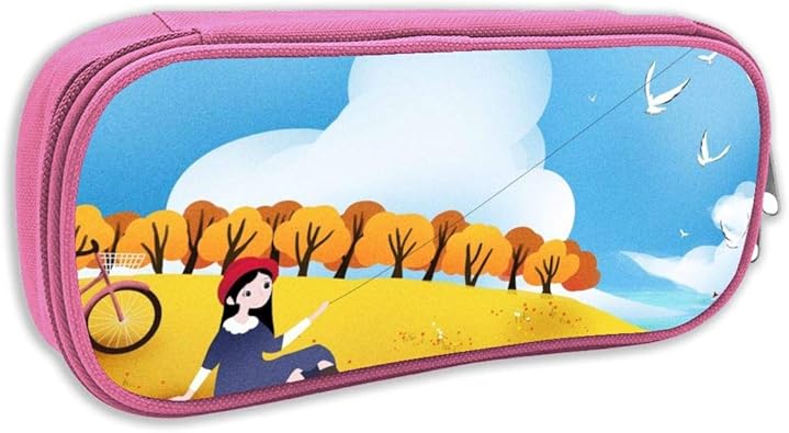 Amazon 金色の秋 女の子 イラスト 4 多用途の ペンケース 筆箱 文房具 ペンを包んで 学生用 文具ケース 耐久性 男女兼用 文具収納 プレゼント 成人祝いプレゼント 新しい年号 贈り物 プレゼント シューズ バッグ