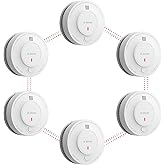 X-Sense Wireless Interconnected Battery Powered Smoke Detector Fire Alarm with Over 820 ft Transmission Range, SD19-W, Pack o